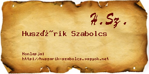 Huszárik Szabolcs névjegykártya