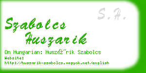 szabolcs huszarik business card